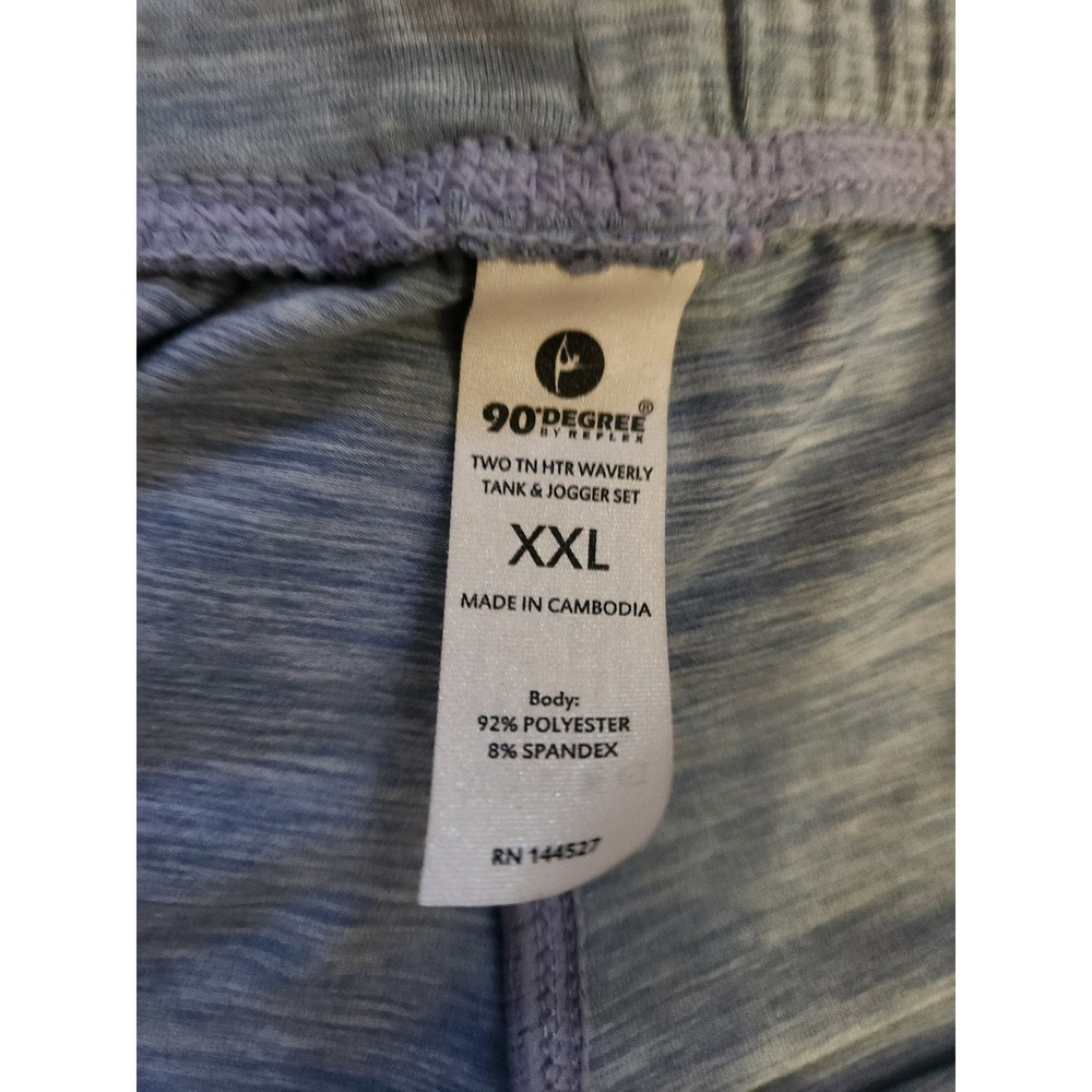 90 Degree by Reflex Womens XXL Blue Heathered Joggers Drawstring Sweatpants - Picture 3 of 8